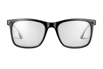 Stylish black framed eyeglasses with clear lenses