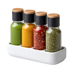 Modern Spice and Herb Container Set with Colorful Ingredients for Kitchen Cooking and Culinary Creativity
