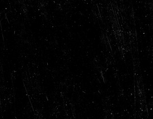 Soft Monochrome Grunge Overlay with Dust and Hairline Scratches on Black – Subtle Vintage Film Texture