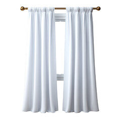 Elegant White Curtains Draped on Window Frame Providing Soft Natural Light in Modern Interior Space