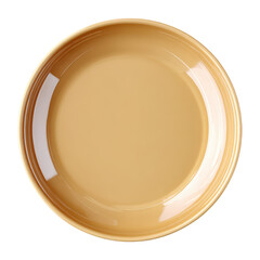 Round ceramic plate in creamy beige color for tableware, dining, kitchenware, and food presentation