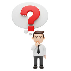 businessman with question mark