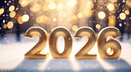 The golden figures 2026 made of candles on a black stone slate background are decorated with a festive decor of stars, sequins, fir branches, balls and garlands. Greeting card, happy New Year.

