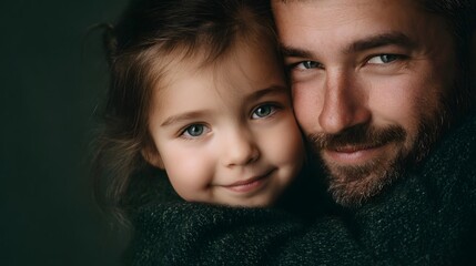 A father and daughter sharing a warm embrace