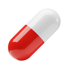 red pill on white background