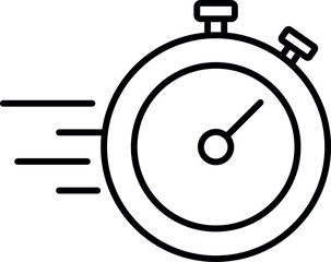 Alarm and express delivery icon set. Features a clock symbol representing time management and a fast delivery symbol for urgent shipments. Suitable for logistics, courier services, punctuality concept