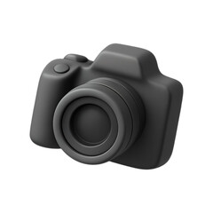 Minimalist 3d camera icon isolated on transparent background
