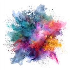Colorful powder explosion on white background (12)