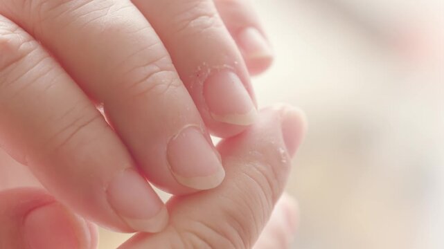 hangnails on fingers, skin scrap, area of ​​exfoliated epidermis surrounding nail, Compulsive nail and cuticle biting, Stress relief or self-harm, obsessive-compulsive disorder, mental health