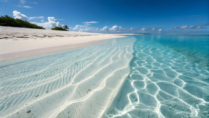 Crystal clear turquoise ocean water with full hd 4k stock image download white sand beach and blue sky