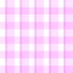 pink checkerboard.  A pink and white checkered pattern with diagonal white dashed lines, creating a soft, playful, and textured design often used in fashion or crafts.