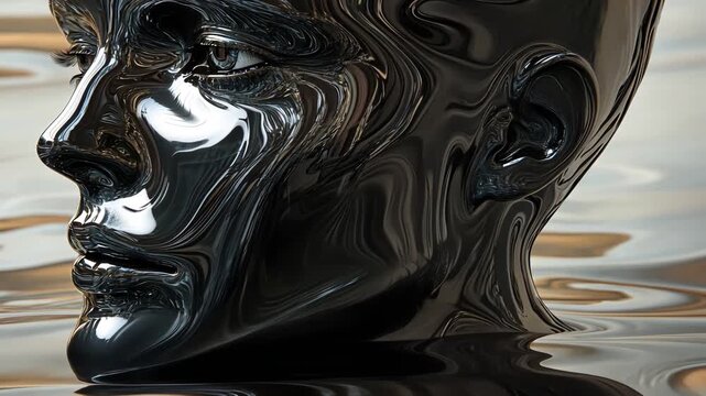 Dark Brown Liquid Wave Pattern Seamless Artistic Wallpaper Design