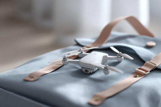 small drone with integrated camera is securely placed inside student backpack enhancing sense of safety for