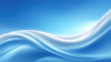 Obraz premium Fluid motion of soft textures abstract design digital art blue palette smooth lines conceptual elegance