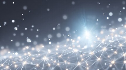 Fototapeta premium Dynamic light particles creating a connected network abstract environment digital art modern viewpoint technology concept