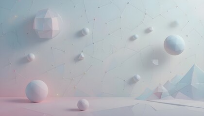 Dreamy pastel geometry showcases minimalist modern art, perfect for a tranquil, innovative design project