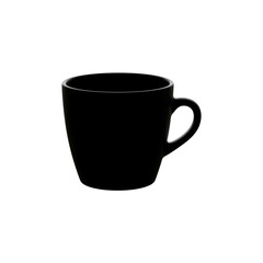 Elegant black coffee mug isolated against a dark background minimalist kitchenware design for hot beverage enjoyment