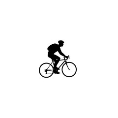 Silhouette of Cyclist Riding Bicycle on Black Background Sport Fitness and Active Lifestyle Concept Outdoor Recreation and Training