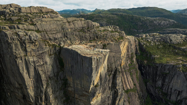 Aerial View of Preikestolen Overlooking Lysefjord in Norway