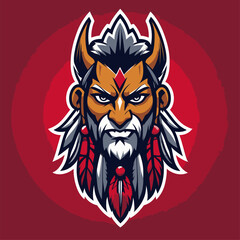 vector illustration of an indian warrior as a logo