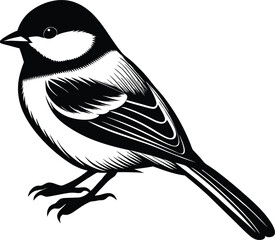 chickadee silhouette black victor animal 