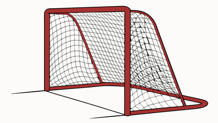 Red Hockey Goal with Mesh Netting.