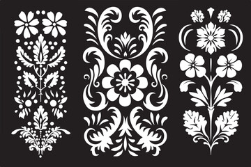 Ornamental Floral Panel Vector Design
