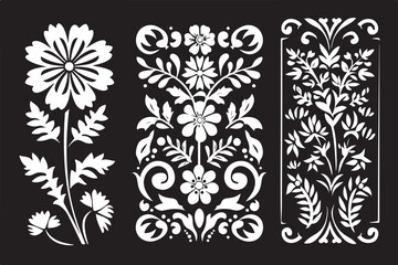 Ornamental Floral Panel Vector Design