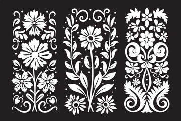 Ornamental Floral Panel Vector Design