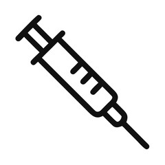 Medical Syringe Symbol: A clean and crisp illustration of a medical syringe, rendered in a minimalist style, conveying themes of health, medical treatment, and vaccination