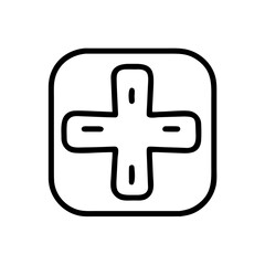 Obraz premium Outline Plus Symbol in Rounded Square 