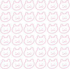 Obraz premium Line Teddy Bear Pattern Illustration, Cute Hand-drawn Bears