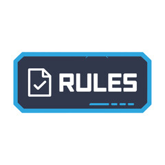 Rules and Regulations Button with Checkmark Icon for Website or Application