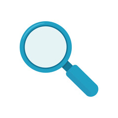 Blue Magnifying Glass Illustration for Search Discovery and Investigation Concepts