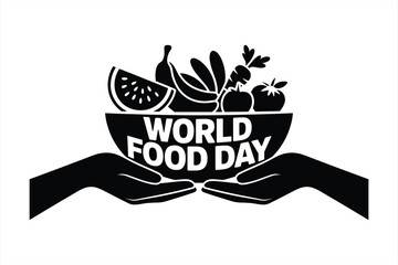 World Food Day Hands holding bowl of fruit and vegetables 