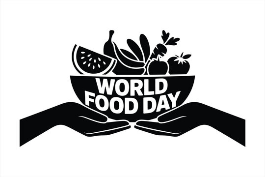 World Food Day Hands holding bowl of fruit and vegetables