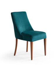 chair isolated on white background . wooden and fabric furniture . 