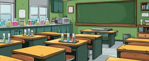 Cartoon school science classroom (2)