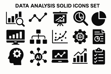 Set of AI Analytics Symbols in Minimal Style
