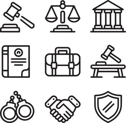 Legal justice and law symbols gavel scales