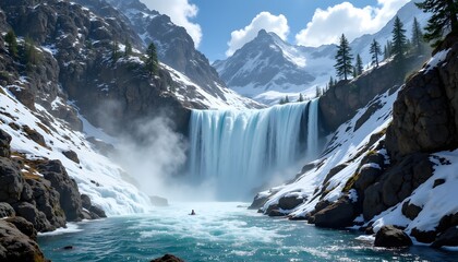 The cascade's intensity fluctuates dramatically throughout the year, influenced by the interplay between accumulated winter precipitation and geothermal activity