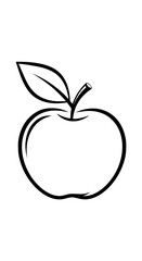 Fototapeta premium Vector of an apple with leaf, clean and modern style