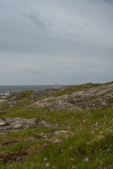 Coastal Landscape with Navigational Marker on Utsira Island, Norway