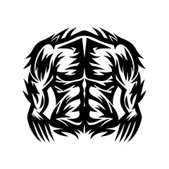 Intricate tribal black and white tattoo design radiating power and mystery perfectly balanced