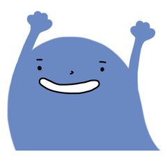 Funny blue bubble gum cartoon illustration