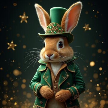rabbit in green