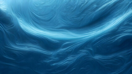 Obraz premium Abstract Blue Swirling Waves Digital Art Background