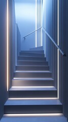 Obraz premium A stairway with a light coming from the top