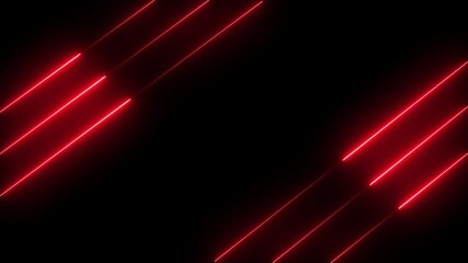 Abstract red color lights animated on a black background. abstraction neon Lines moving up screen. neon lines abstraction vertical movement. black background. - Powered by Adobe