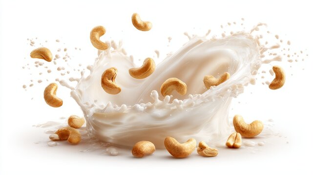 Dynamic milk splash, a fluid and abstract form in white